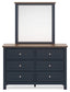 Landocken Full Panel Bed with Mirrored Dresser and 2 Nightstands