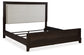 Neymorton King Upholstered Panel Bed with Mirrored Dresser, Chest and 2 Nightstands