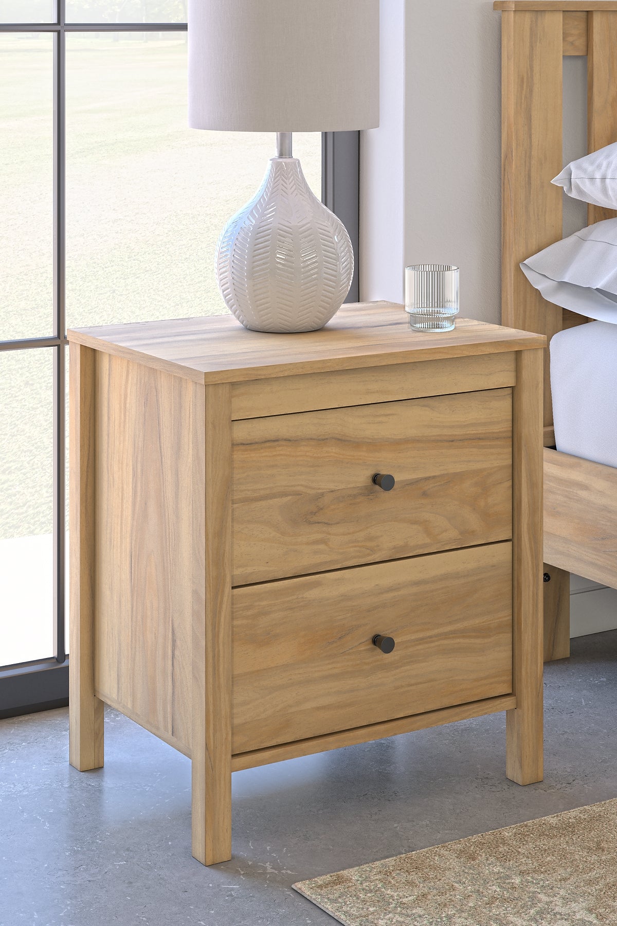 Bermacy Queen Panel Headboard with 2 Nightstands