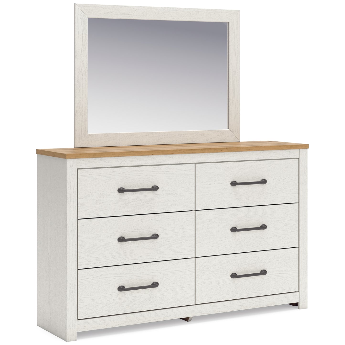 Linnocreek Queen Panel Bed with Mirrored Dresser and Nightstand