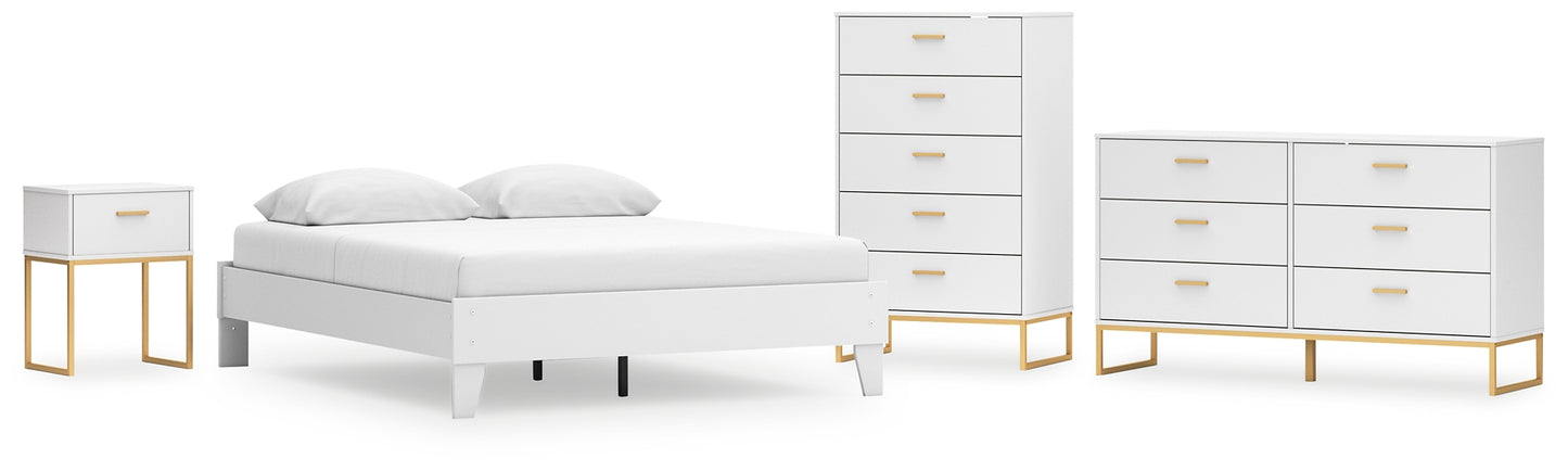 Socalle Queen Platform Bed with Dresser, Chest and Nightstand