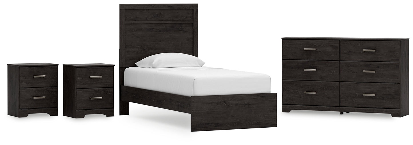 Belachime Twin Panel Bed with Dresser and 2 Nightstands