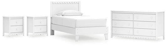 Hallityn Twin Panel Platform Bed with Dresser and 2 Nightstands