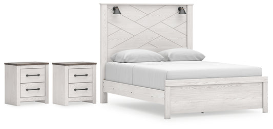 Gerridan Queen Panel Bed with 2 Nightstands