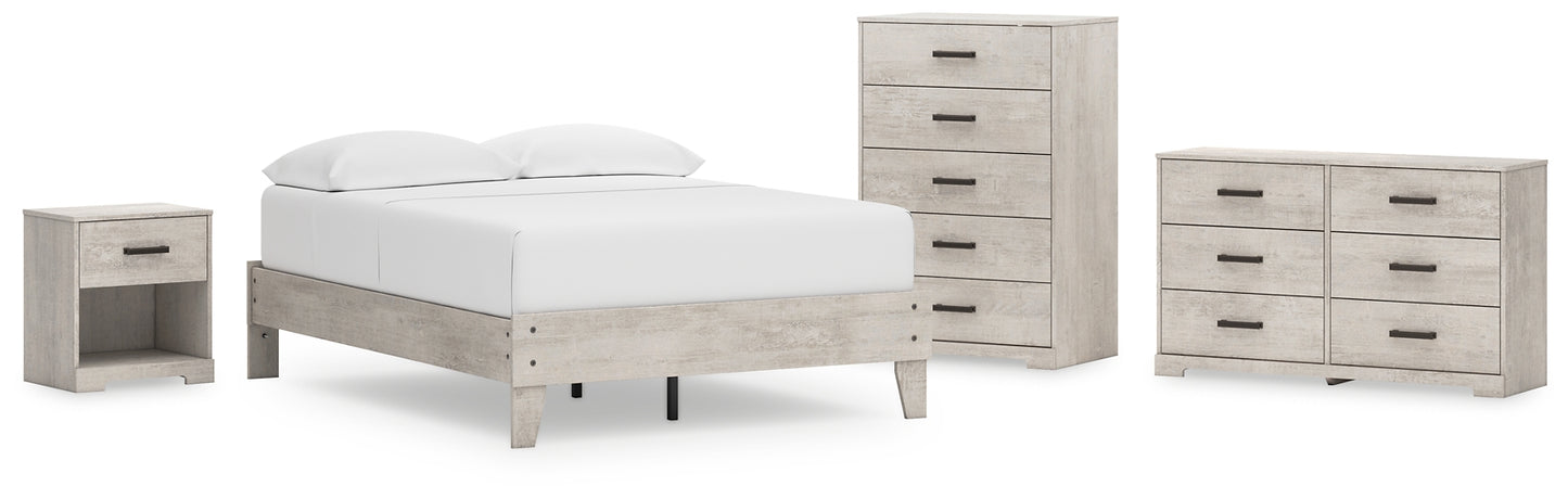 Shawburn Full Platform Bed with Dresser, Chest and Nightstand