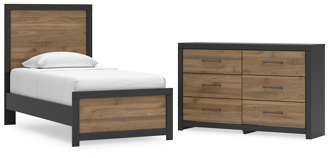 Vertani Twin Panel Bed with Dresser