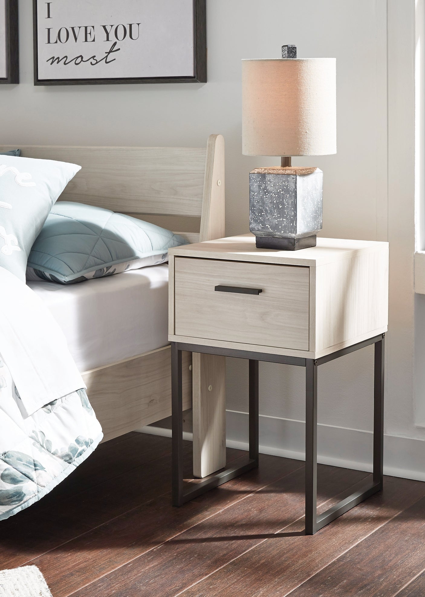 Socalle One Drawer Night Stand Milwaukee Furniture of Chicago - Furniture Store in Chicago Serving Humbolt Park, Roscoe Village, Avondale, & Homan Square