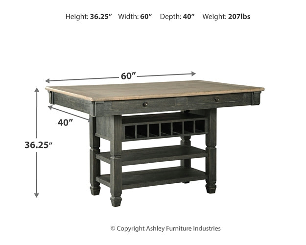 Tyler Creek Counter Height Dining Table and 4 Barstools Milwaukee Furniture of Chicago - Furniture Store in Chicago Serving Humbolt Park, Roscoe Village, Avondale, & Homan Square