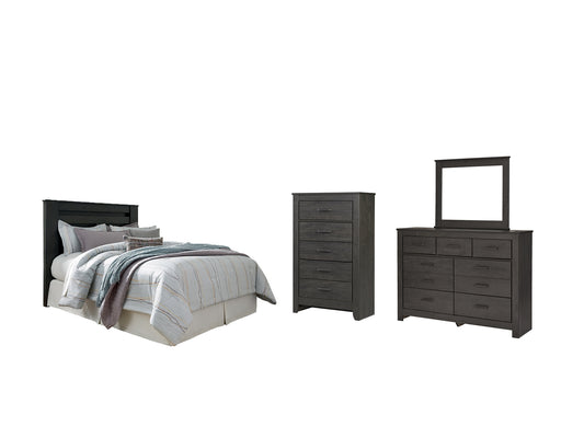 Brinxton Queen/Full Panel Headboard with Mirrored Dresser and Chest Milwaukee Furniture of Chicago - Furniture Store in Chicago Serving Humbolt Park, Roscoe Village, Avondale, & Homan Square