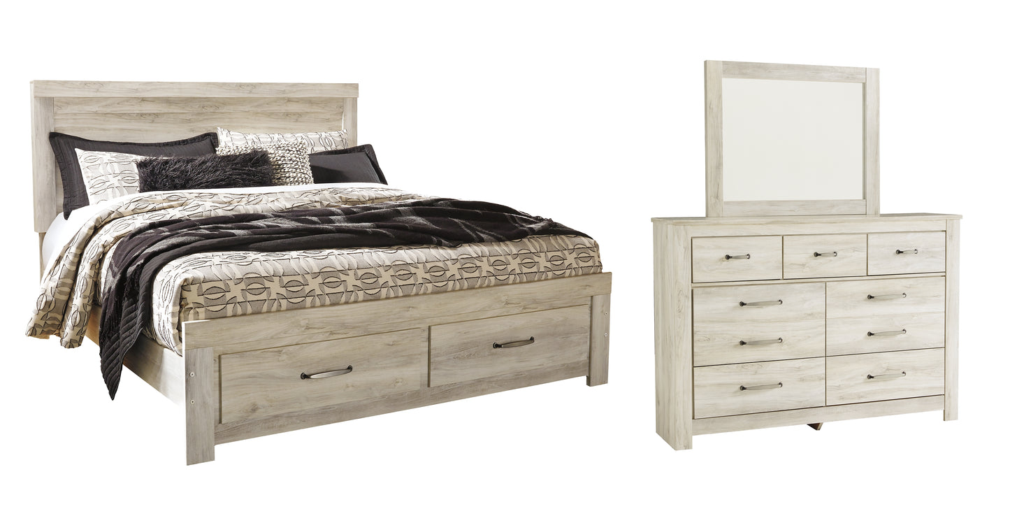 Bellaby Queen Platform Bed with 2 Storage Drawers with Mirrored Dresser Milwaukee Furniture of Chicago - Furniture Store in Chicago Serving Humbolt Park, Roscoe Village, Avondale, & Homan Square