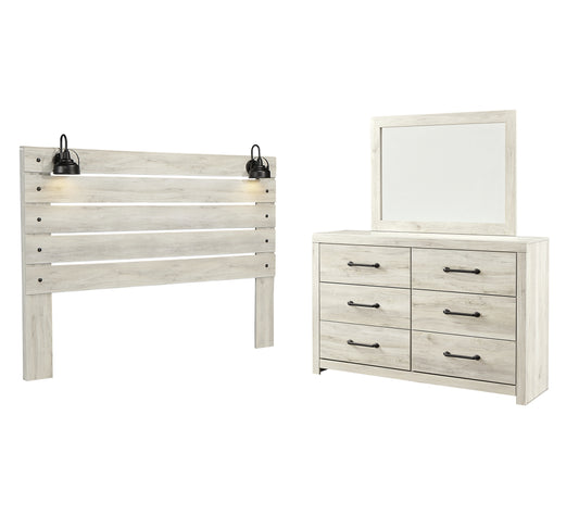 Cambeck Queen Panel Headboard with Mirrored Dresser Milwaukee Furniture of Chicago - Furniture Store in Chicago Serving Humbolt Park, Roscoe Village, Avondale, & Homan Square