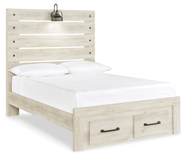 Cambeck Queen Panel Bed with 2 Storage Drawers with Mirrored Dresser, Chest and 2 Nightstands Milwaukee Furniture of Chicago - Furniture Store in Chicago Serving Humbolt Park, Roscoe Village, Avondale, & Homan Square