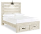 Cambeck Queen Panel Bed with 2 Storage Drawers with Mirrored Dresser, Chest and 2 Nightstands Milwaukee Furniture of Chicago - Furniture Store in Chicago Serving Humbolt Park, Roscoe Village, Avondale, & Homan Square