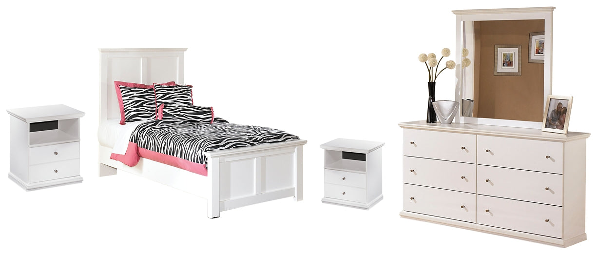 Bostwick Shoals Twin Panel Bed with Mirrored Dresser and 2 Nightstands Milwaukee Furniture of Chicago - Furniture Store in Chicago Serving Humbolt Park, Roscoe Village, Avondale, & Homan Square