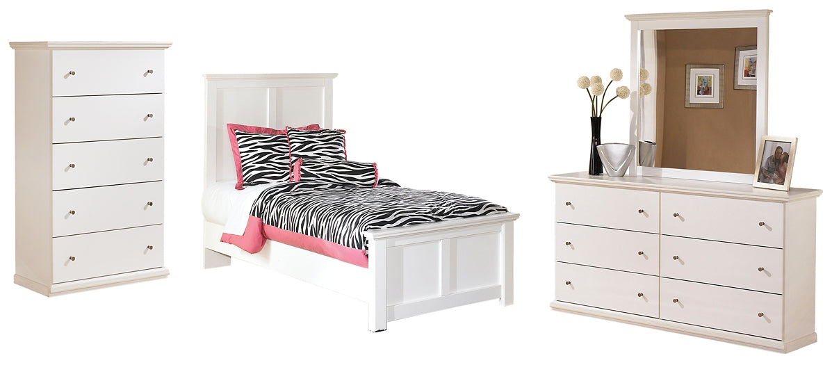 Bostwick Shoals Twin Panel Bed with Mirrored Dresser and 2 Nightstands Milwaukee Furniture of Chicago - Furniture Store in Chicago Serving Humbolt Park, Roscoe Village, Avondale, & Homan Square