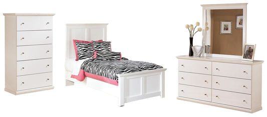 Bostwick Shoals Twin Panel Bed with Mirrored Dresser and Chest Milwaukee Furniture of Chicago - Furniture Store in Chicago Serving Humbolt Park, Roscoe Village, Avondale, & Homan Square