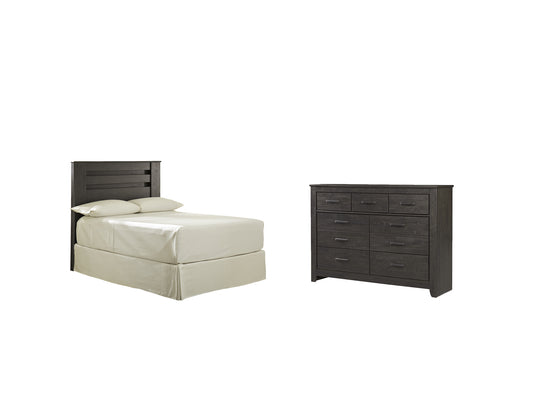 Brinxton Full Panel Headboard with Dresser Milwaukee Furniture of Chicago - Furniture Store in Chicago Serving Humbolt Park, Roscoe Village, Avondale, & Homan Square