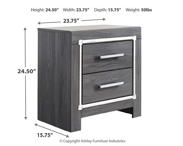 Lodanna Queen Panel Bed with 2 Storage Drawers with Mirrored Dresser and 2 Nightstands Milwaukee Furniture of Chicago - Furniture Store in Chicago Serving Humbolt Park, Roscoe Village, Avondale, & Homan Square