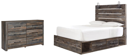 Drystan Queen Panel Bed with 4 Storage Drawers with Dresser Milwaukee Furniture of Chicago - Furniture Store in Chicago Serving Humbolt Park, Roscoe Village, Avondale, & Homan Square