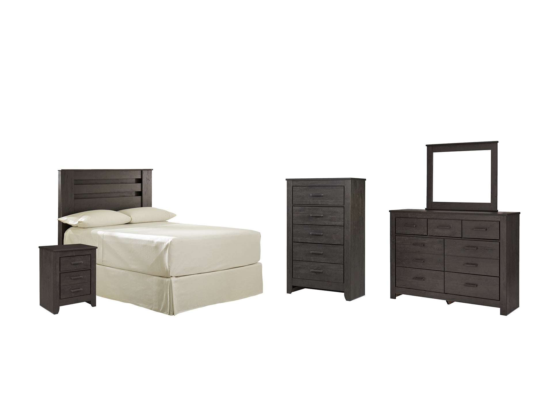 Brinxton Full Panel Headboard with Mirrored Dresser, Chest and Nightstand Milwaukee Furniture of Chicago - Furniture Store in Chicago Serving Humbolt Park, Roscoe Village, Avondale, & Homan Square