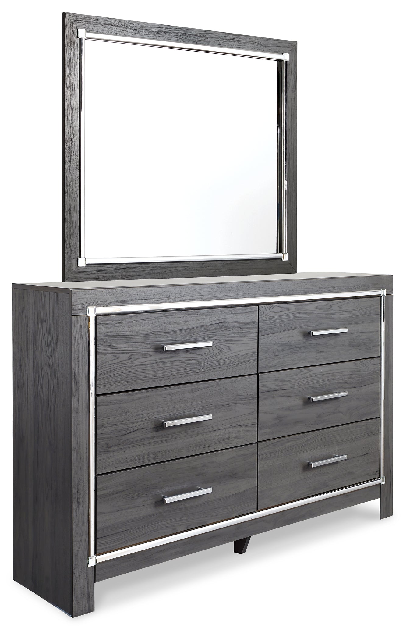 Lodanna King/California King Upholstered Panel Headboard with Mirrored Dresser, Chest and 2 Nightstands Milwaukee Furniture of Chicago - Furniture Store in Chicago Serving Humbolt Park, Roscoe Village, Avondale, & Homan Square