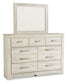 Bellaby Queen Crossbuck Panel Bed with Mirrored Dresser, Chest and 2 Nightstands Milwaukee Furniture of Chicago - Furniture Store in Chicago Serving Humbolt Park, Roscoe Village, Avondale, & Homan Square