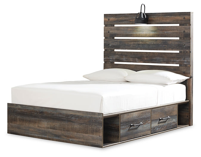 Drystan Twin Panel Bed with 2 Storage Drawers with Mirrored Dresser and 2 Nightstands Milwaukee Furniture of Chicago - Furniture Store in Chicago Serving Humbolt Park, Roscoe Village, Avondale, & Homan Square