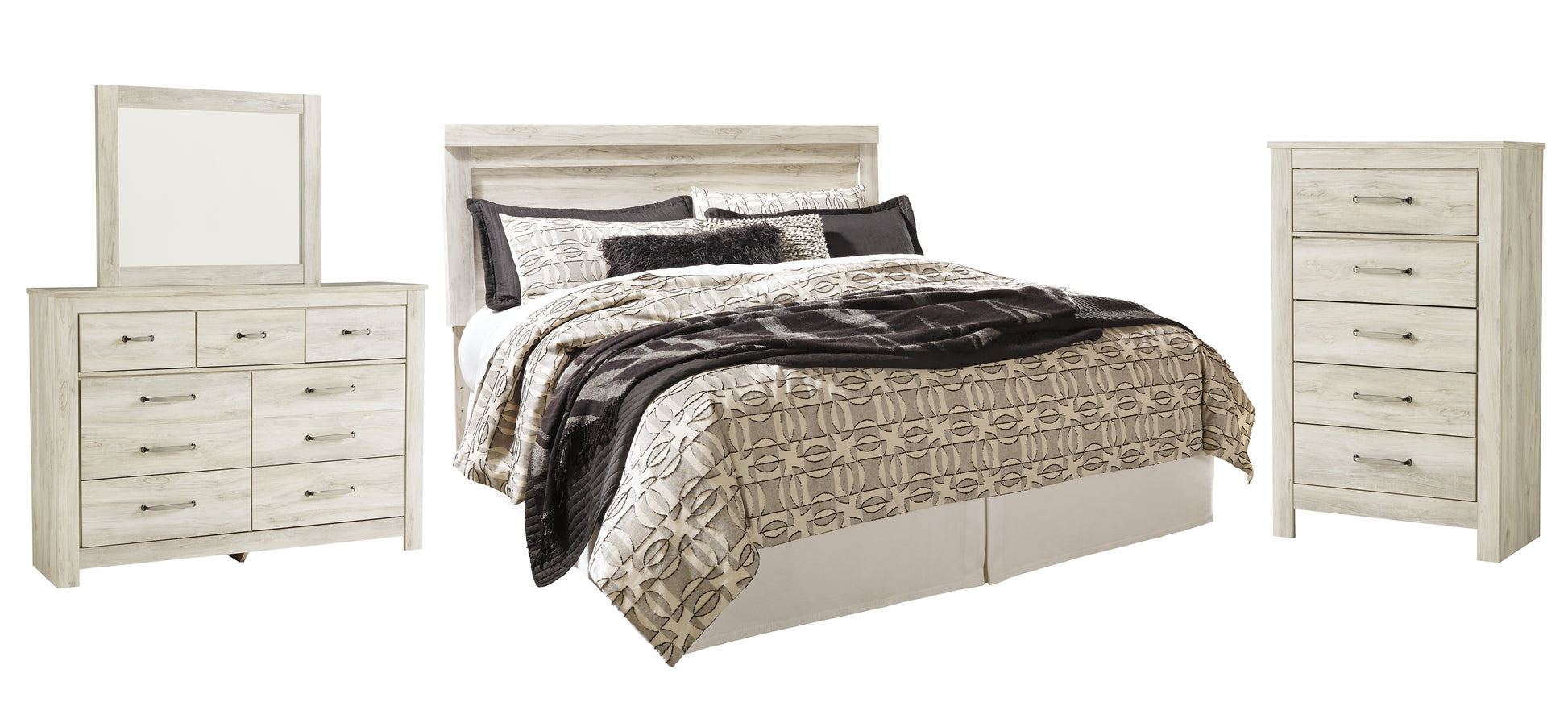 Bellaby Queen Panel Headboard with Mirrored Dresser and Chest Milwaukee Furniture of Chicago - Furniture Store in Chicago Serving Humbolt Park, Roscoe Village, Avondale, & Homan Square