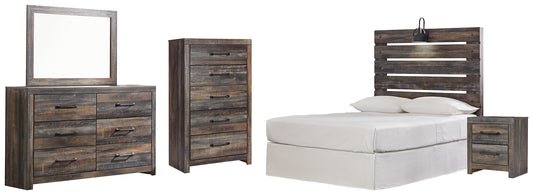 Drystan Full Panel Headboard with Mirrored Dresser, Chest and Nightstand Milwaukee Furniture of Chicago - Furniture Store in Chicago Serving Humbolt Park, Roscoe Village, Avondale, & Homan Square