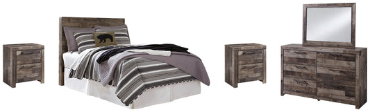 Derekson Full Panel Headboard with Mirrored Dresser and 2 Nightstands Milwaukee Furniture of Chicago - Furniture Store in Chicago Serving Humbolt Park, Roscoe Village, Avondale, & Homan Square