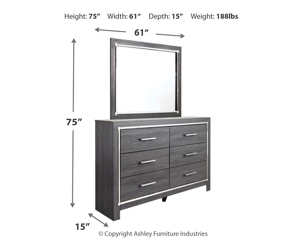 Lodanna Queen Panel Bed with 2 Storage Drawers with Mirrored Dresser Milwaukee Furniture of Chicago - Furniture Store in Chicago Serving Humbolt Park, Roscoe Village, Avondale, & Homan Square