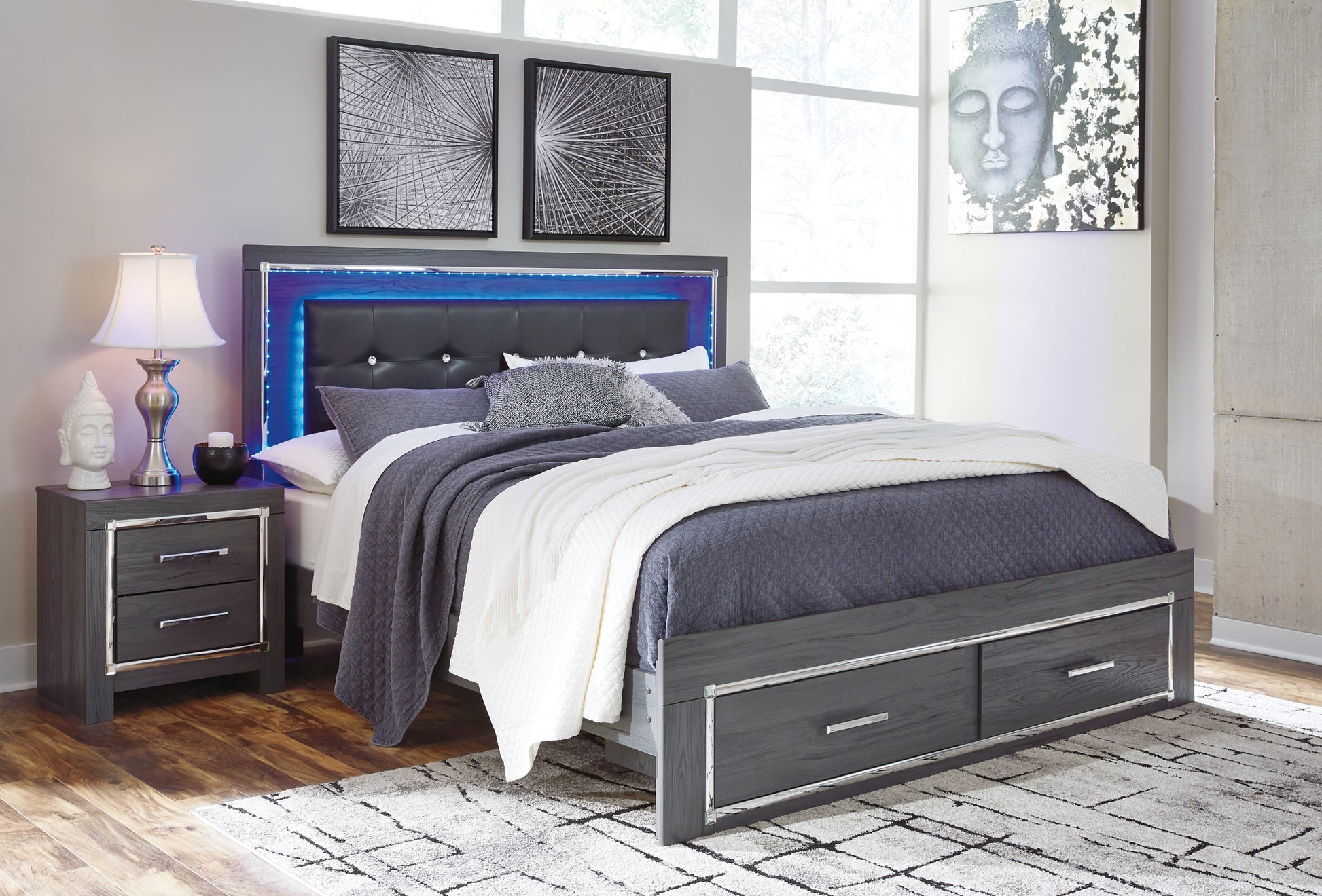 Lodanna Queen Panel Bed with 2 Storage Drawers with Dresser Milwaukee Furniture of Chicago - Furniture Store in Chicago Serving Humbolt Park, Roscoe Village, Avondale, & Homan Square