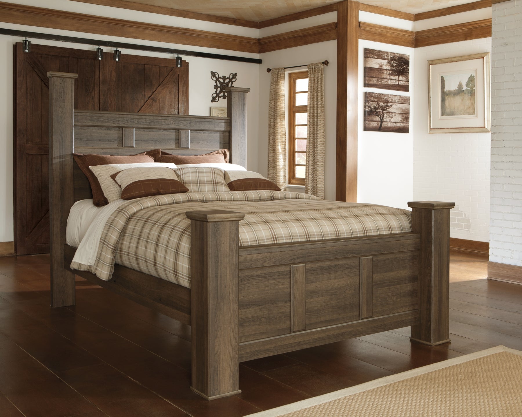 Juararo Queen Poster Bed with Dresser Milwaukee Furniture of Chicago - Furniture Store in Chicago Serving Humbolt Park, Roscoe Village, Avondale, & Homan Square