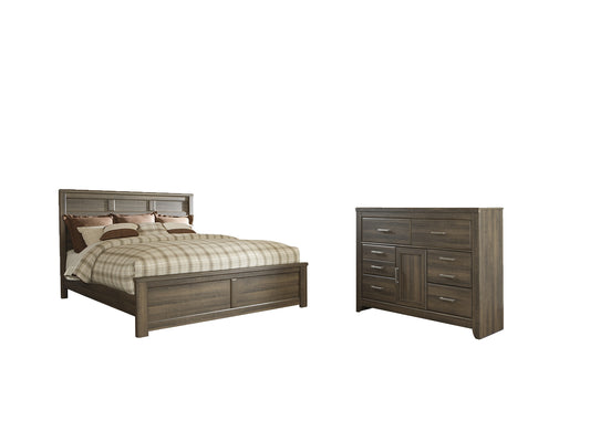 Juararo California King Panel Bed with Dresser Milwaukee Furniture of Chicago - Furniture Store in Chicago Serving Humbolt Park, Roscoe Village, Avondale, & Homan Square