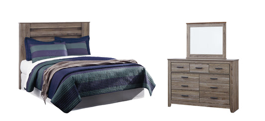 Zelen King/California King Panel Headboard with Mirrored Dresser Milwaukee Furniture of Chicago - Furniture Store in Chicago Serving Humbolt Park, Roscoe Village, Avondale, & Homan Square