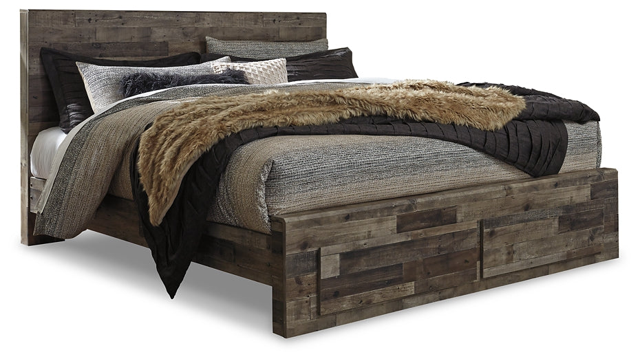 Derekson King Panel Bed with 2 Storage Drawers with Dresser Milwaukee Furniture of Chicago - Furniture Store in Chicago Serving Humbolt Park, Roscoe Village, Avondale, & Homan Square