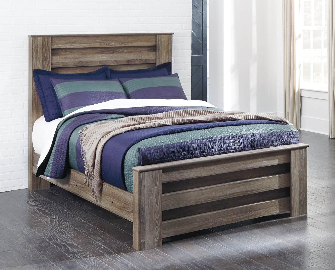 Zelen Full Panel Bed with Mirrored Dresser and 2 Nightstands Milwaukee Furniture of Chicago - Furniture Store in Chicago Serving Humbolt Park, Roscoe Village, Avondale, & Homan Square