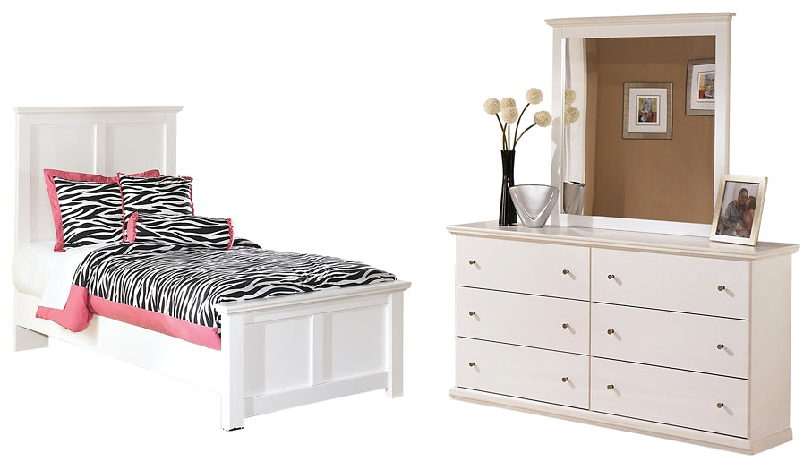 Bostwick Shoals Twin Panel Bed with Mirrored Dresser Milwaukee Furniture of Chicago - Furniture Store in Chicago Serving Humbolt Park, Roscoe Village, Avondale, & Homan Square