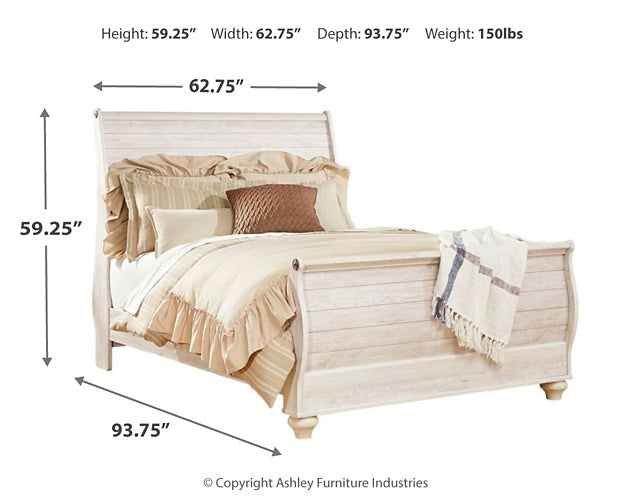 Willowton Queen Sleigh Bed with Dresser Milwaukee Furniture of Chicago - Furniture Store in Chicago Serving Humbolt Park, Roscoe Village, Avondale, & Homan Square