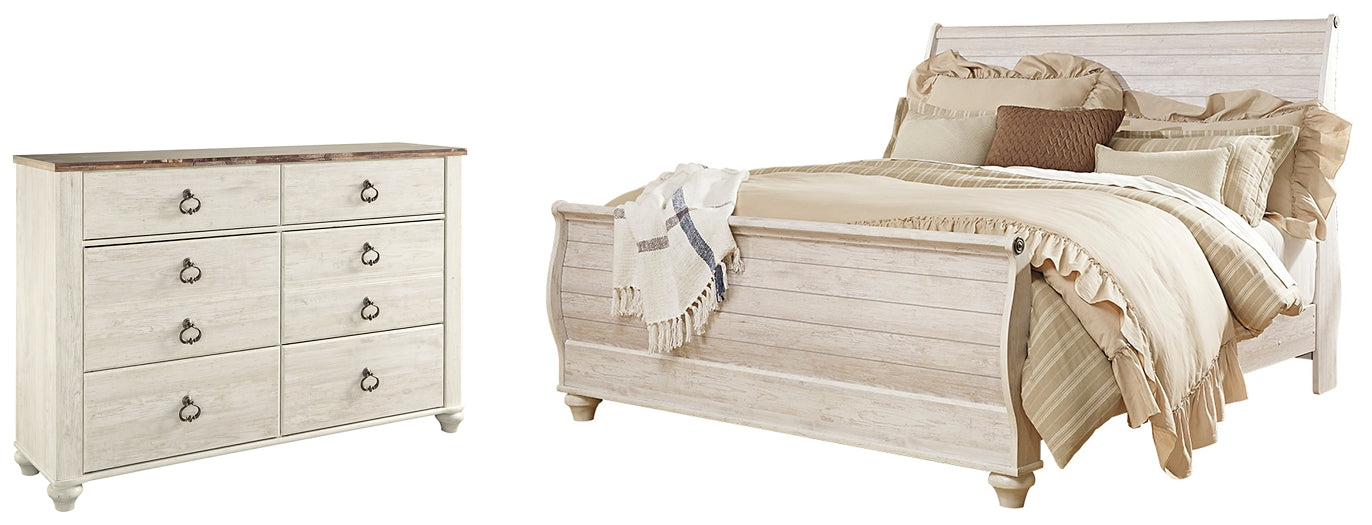 Willowton Queen Sleigh Bed with Dresser Milwaukee Furniture of Chicago - Furniture Store in Chicago Serving Humbolt Park, Roscoe Village, Avondale, & Homan Square