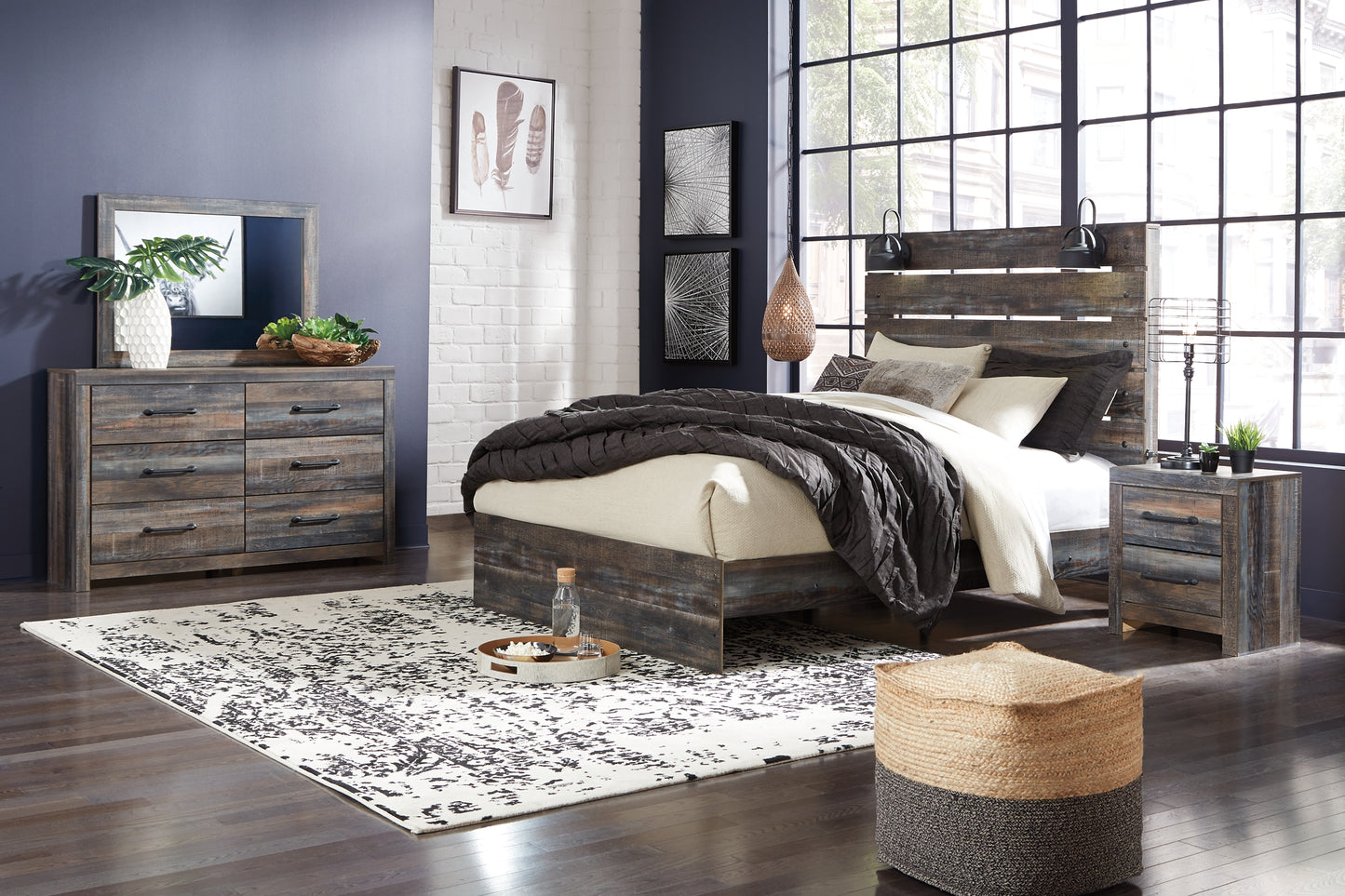 Drystan Queen Panel Bed with Dresser Milwaukee Furniture of Chicago - Furniture Store in Chicago Serving Humbolt Park, Roscoe Village, Avondale, & Homan Square