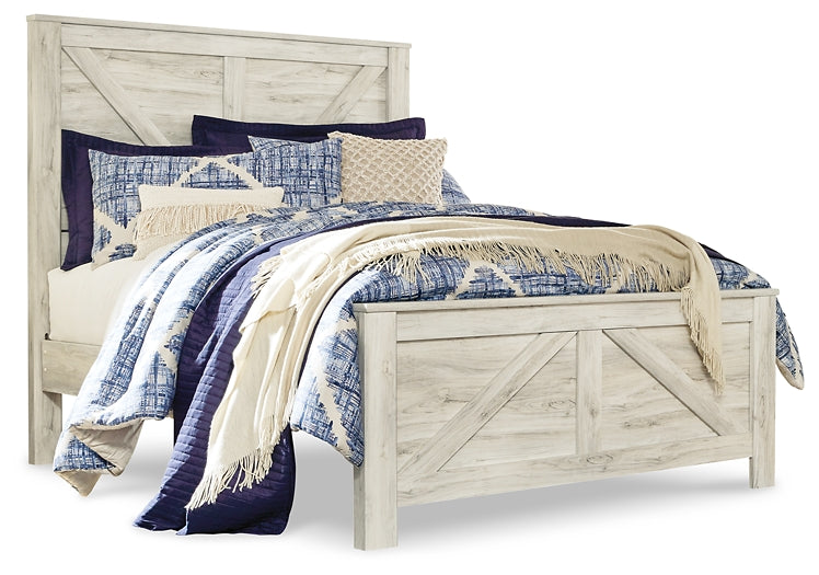 Bellaby Queen Crossbuck Panel Bed with Mirrored Dresser and 2 Nightstands Milwaukee Furniture of Chicago - Furniture Store in Chicago Serving Humbolt Park, Roscoe Village, Avondale, & Homan Square