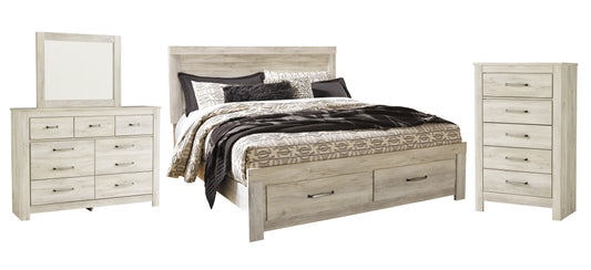 Bellaby Queen Platform Bed with 2 Storage Drawers with Mirrored Dresser and Chest Milwaukee Furniture of Chicago - Furniture Store in Chicago Serving Humbolt Park, Roscoe Village, Avondale, & Homan Square