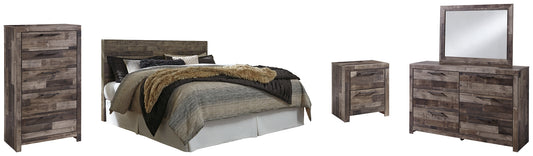 Derekson King Panel Headboard with Mirrored Dresser, Chest and Nightstand Milwaukee Furniture of Chicago - Furniture Store in Chicago Serving Humbolt Park, Roscoe Village, Avondale, & Homan Square