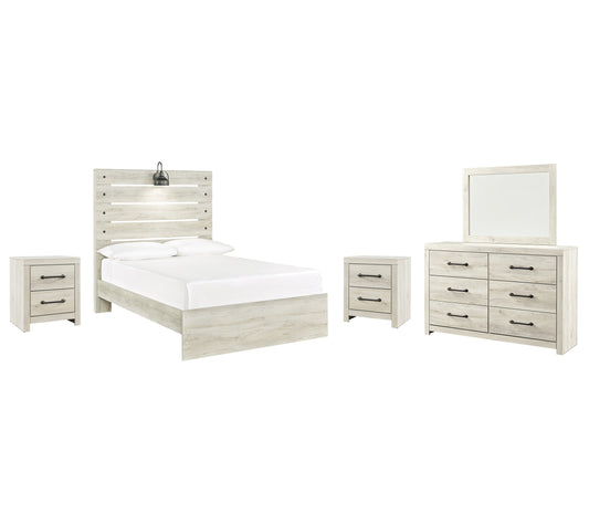 Cambeck Full Panel Bed with Mirrored Dresser and 2 Nightstands Milwaukee Furniture of Chicago - Furniture Store in Chicago Serving Humbolt Park, Roscoe Village, Avondale, & Homan Square