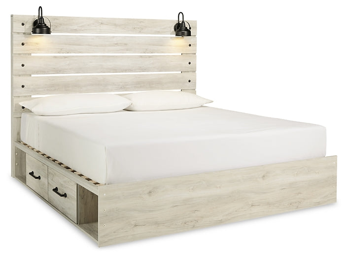 Cambeck Full Panel Bed with 4 Storage Drawers with Mirrored Dresser Milwaukee Furniture of Chicago - Furniture Store in Chicago Serving Humbolt Park, Roscoe Village, Avondale, & Homan Square