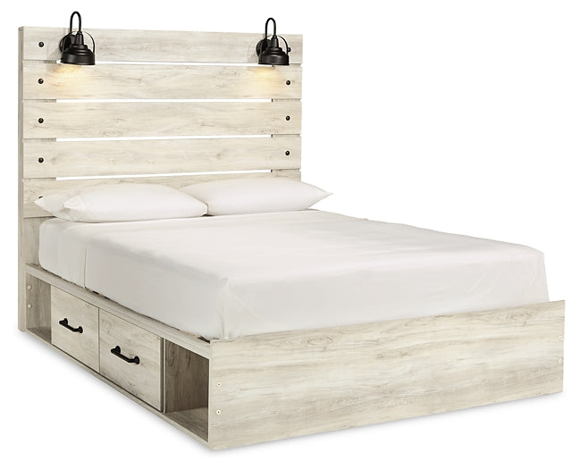 Cambeck Twin Panel Bed with 4 Storage Drawers with Mirrored Dresser and Chest Milwaukee Furniture of Chicago - Furniture Store in Chicago Serving Humbolt Park, Roscoe Village, Avondale, & Homan Square