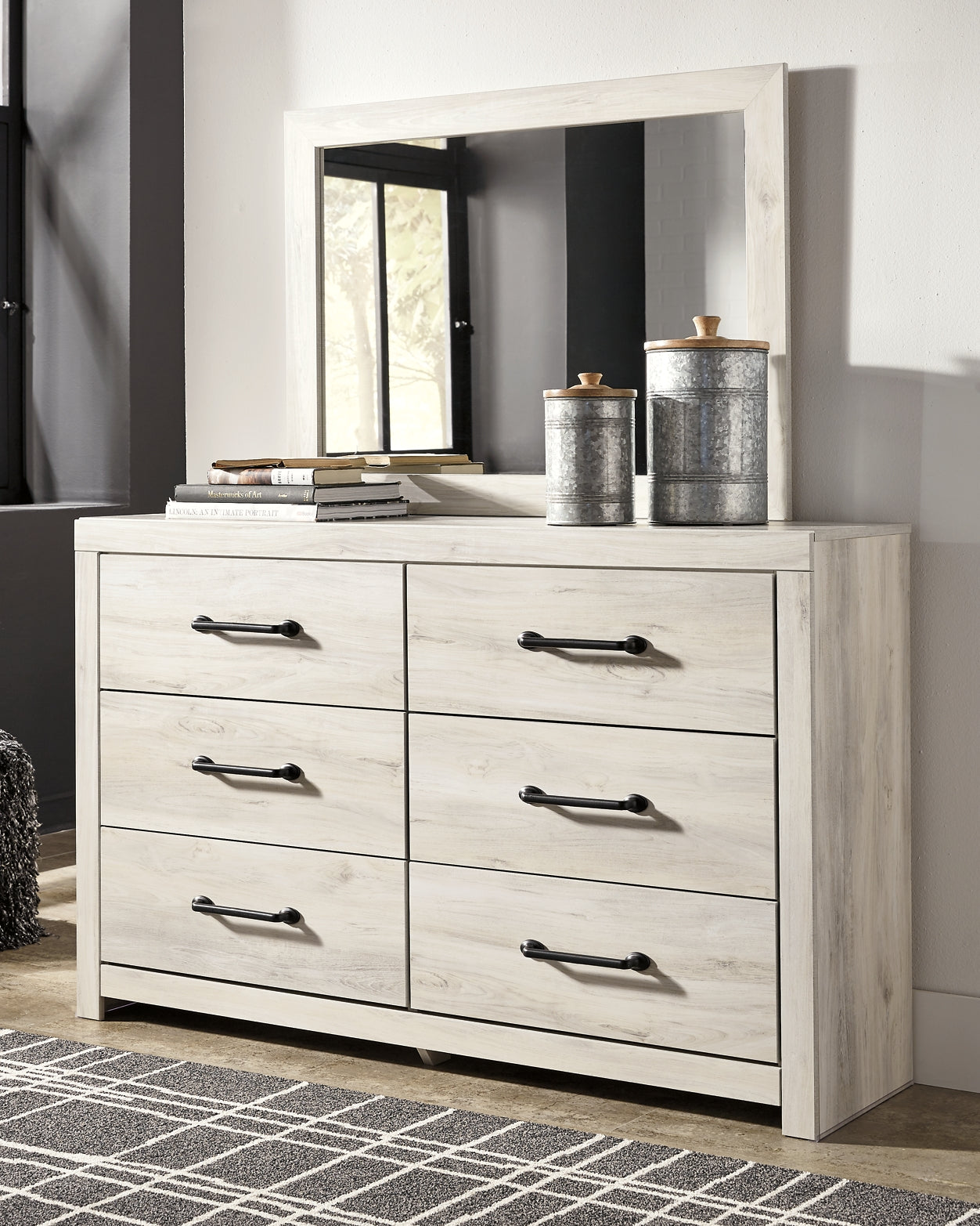 Cambeck Twin Panel Bed with 4 Storage Drawers with Mirrored Dresser and Chest Milwaukee Furniture of Chicago - Furniture Store in Chicago Serving Humbolt Park, Roscoe Village, Avondale, & Homan Square