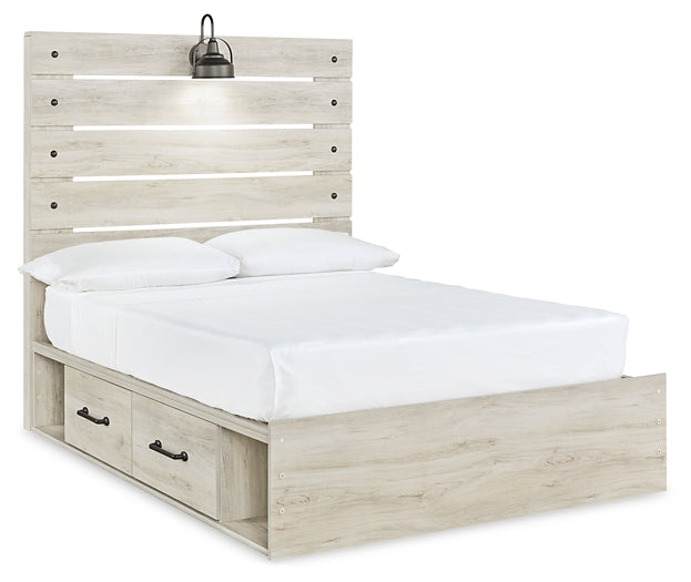 Cambeck Full Panel Bed with 4 Storage Drawers with Mirrored Dresser Milwaukee Furniture of Chicago - Furniture Store in Chicago Serving Humbolt Park, Roscoe Village, Avondale, & Homan Square