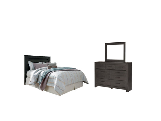 Brinxton King/California King Panel Headboard with Mirrored Dresser Milwaukee Furniture of Chicago - Furniture Store in Chicago Serving Humbolt Park, Roscoe Village, Avondale, & Homan Square